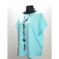 Bluza z krótkim rękawkiem typu KIMONO luźny fason - turkusowa